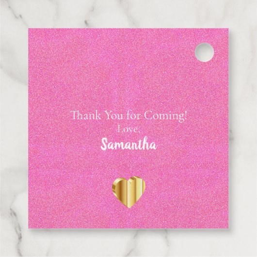 甘い16ピンクの写真のコラージュ感謝していユー フェイバータグ (裏面)