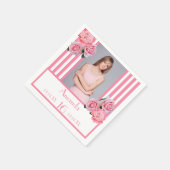 甘い16ピンクの白い花の写真名 スタンダードカクテルナプキン (角)