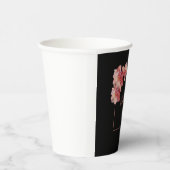 甘い16ピンクの花と黒 紙コップ (右)