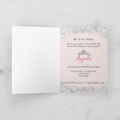 甘い16ピンクの金ゴールドグリッターバルーン 招待状 (内部)