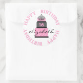 甘い16ピンクケーキ ラウンドシール (バッグ)