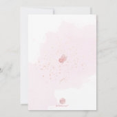 甘い16ピンクダイヤモンド蝶の水の色の活性化 招待状 (裏面)