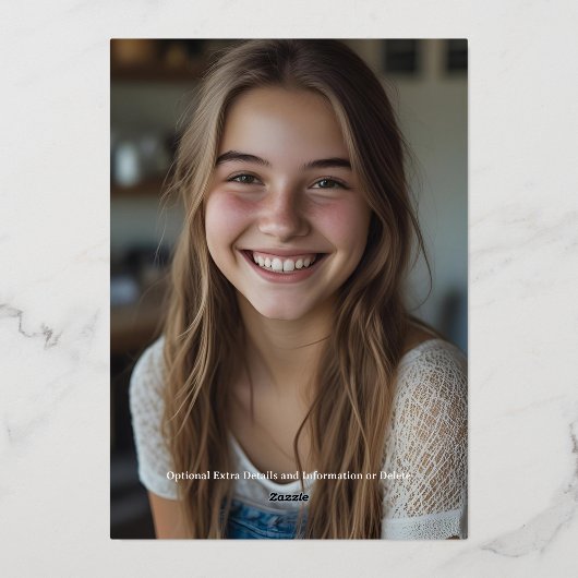 甘い16ピンクハンドドロー誕生日フォイル招待状 箔招待状 (裏面)