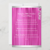 甘い16ピンクホワイトシルバージュエルティアラフォーマル 招待状 (裏面)