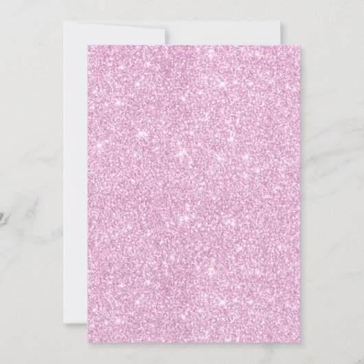 甘い16ピンクモダンのグリッターストリングライト 招待状 (裏面)