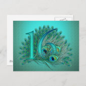 甘い16ピーコエレガントック羽根テンプレート ポストカード (正面/裏面)