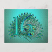 甘い16ピーコエレガントック羽根テンプレート ポストカード (正面)