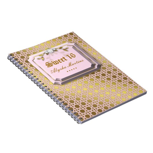 甘い16フォトアルバムラティス葉のピンクジュエル ノートブック (右側)