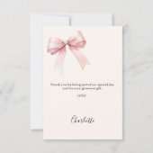 甘い16フォトピンクボウクリーム サンキューカード (裏面)