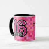 甘い16フォトピンク誕生日コーヒーすごいかわいいカップ マグカップ (正面左)
