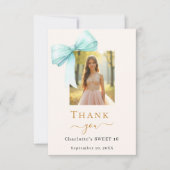 甘い16フォトボウティール（緑がかった色）グリーンクリーム サンキューカード (正面)