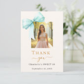 甘い16フォトボウティール（緑がかった色）グリーンクリーム サンキューカード (スタンド正面)