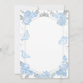 甘い16フォト招待状ダスティブルーバタフライ 招待状 (裏面)