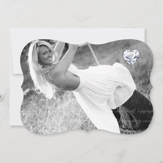 甘い16フラワーダマスク誕生日フォトカード 招待状 (裏面)