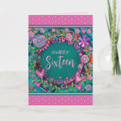 甘い16フローラピガーリーンクかわいらしカスタムの年齢 カード (正面)