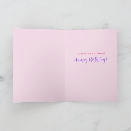 甘い16フローラピガーリーンクかわいらしカスタムの年齢 カード (内部)
