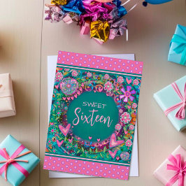 甘い16フローラピガーリーンクかわいらしカスタムの年齢 カード