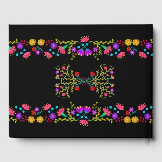 甘い16フローラピンクと黒メキシコの花 ゲストブック (裏面)