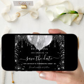 甘い16ブラックシルバーの風船 セーブザデート