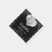 甘い16ブラックシルバーグリッター名風船 スタンダードカクテルナプキン (角)