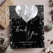 甘い16ブラックシルバーグリッター感謝していお客様の予算 チラシ