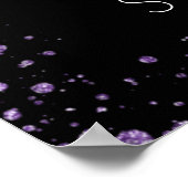 甘い16ブラックバイオレットグリッターウェルカムバルーン ポスター (角)