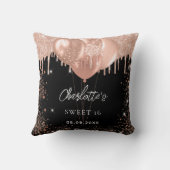 甘い16ブラックバラ金ゴールドバルーンパーティー クッション (裏面)