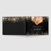 甘い16ブラック金ゴールドグリッターダスト名パーティー ゲストブック (全面)