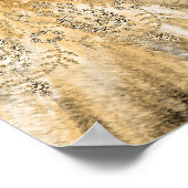 甘い16ブラック金ゴールドドレスフローラへようこそ ポスター (角)