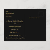 甘い16ブラック金ゴールドピンク花模様日付を保存 ポストカード (裏面)