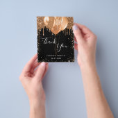 甘い16ブラック金ゴールド感謝していグリッター予算 チラシ (手)