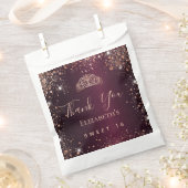 甘い16ブルゴーニュバラ金ゴールドティアラ感謝していユー フェイバーバッグ (クリップ留めされた状態)