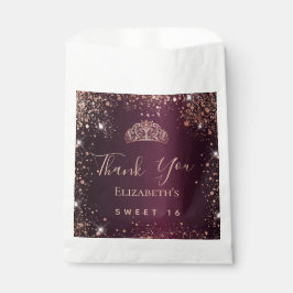 甘い16ブルゴーニュバラ金ゴールドティアラ感謝していユー フェイバーバッグ