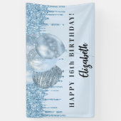 甘い16ベビーブルーグリッターが風船を乾燥 横断幕 (縦)