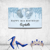 甘い16ベビーブルーグリッターが風船を乾燥 横断幕