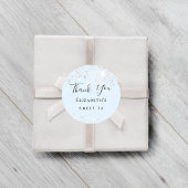 甘い16ベビーブルーシルバーグリッターダストありがとう ラウンドシール