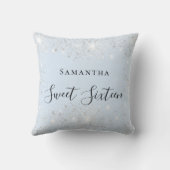 甘い16ベビーブルーシルバーグリッターダスト名 クッション (裏面)