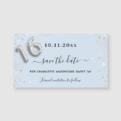 甘い16ベビーブルーシルバー日付磁石を保存 (正面)