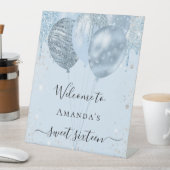 甘い16ベビーブルーバルーンパーティーへようこそ 台座サイン (インサイチュ)