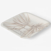 甘い16ベージュボウの水色 ペーパープレート (傾斜あり)