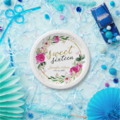 甘い16ホットピンクフローラ蝶 ペーパープレート (パーティー)