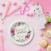 甘い16ホットピンクフローラ蝶 ペーパープレート (パーティー)