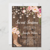 甘い16ボー素朴ホフローラストリングライト 招待状 (正面)