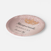 甘い16マスカレードバラ金ゴールドグリッターはパーティーを乾燥 ペーパープレート (アングル)