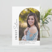 甘い16ミニマリストArch Off Center写真 招待状 (スタンド正面)