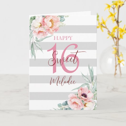甘い16ユーカリプニーの誕生日カード カード (黄色い花)