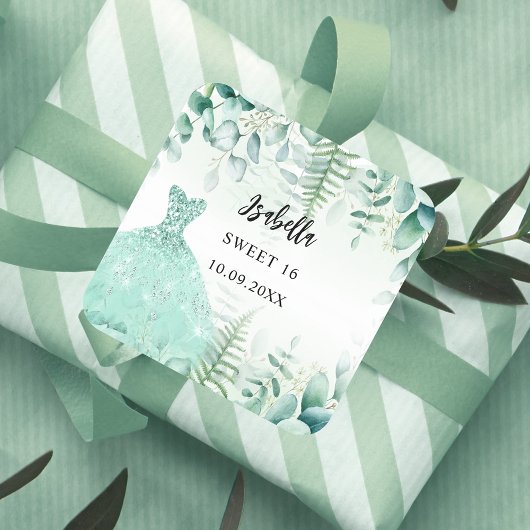 甘い16ユーカリ緑の森 スクエアシール