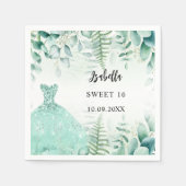 甘い16ユーカリ緑の森 スタンダードカクテルナプキン (正面)