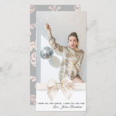 甘い16ラグジュアリーバラ金ゴールドバルーン写真 サンキューカード (正面/裏面)