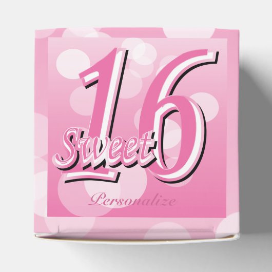 甘い16ワードアート |第16誕生日 フェイバーボックス (上部)